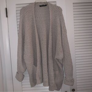 Elegant Cream Open-Front Cardigan